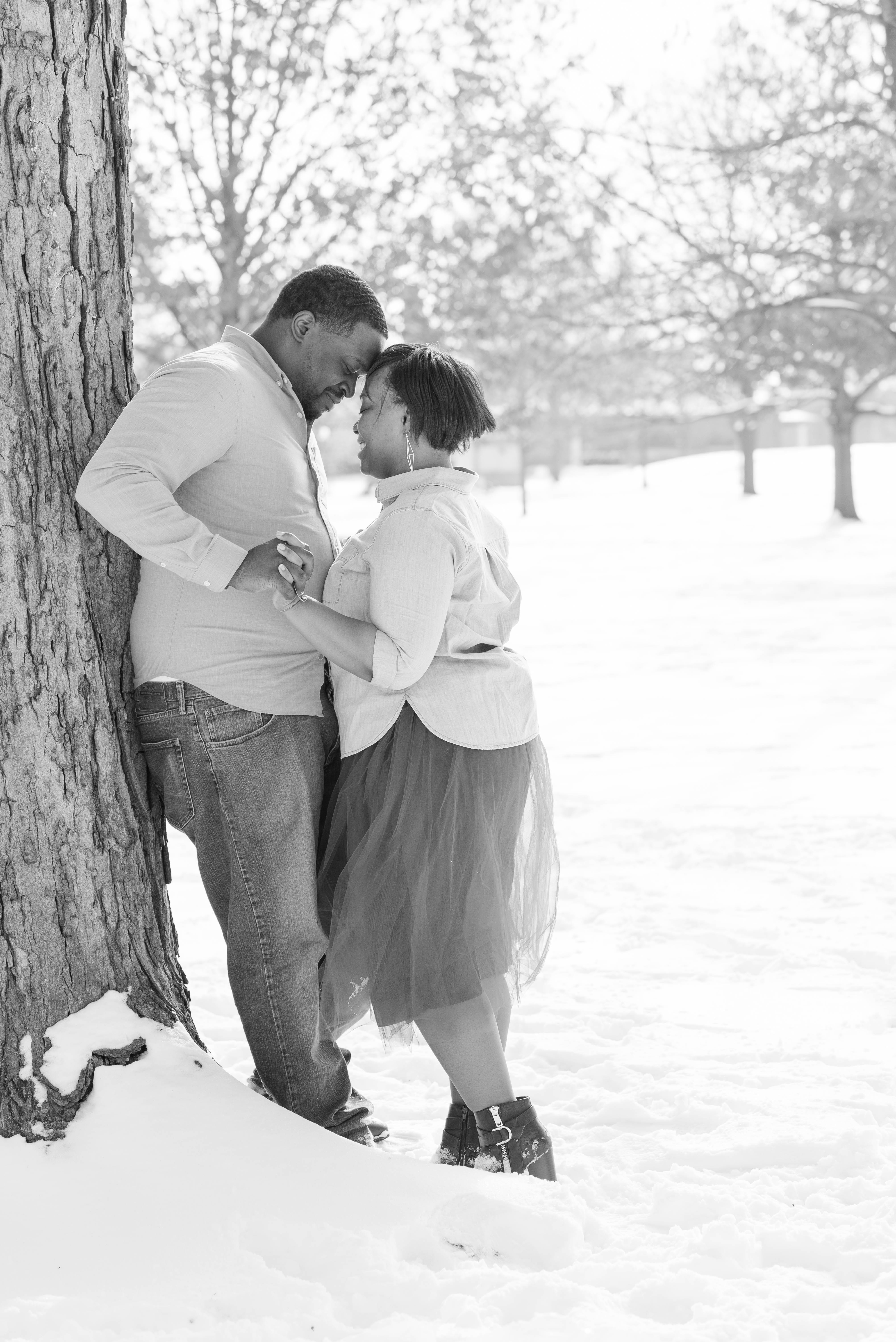Winter engagement session in German village columbus ohio sweet Williams photography wedding photographer