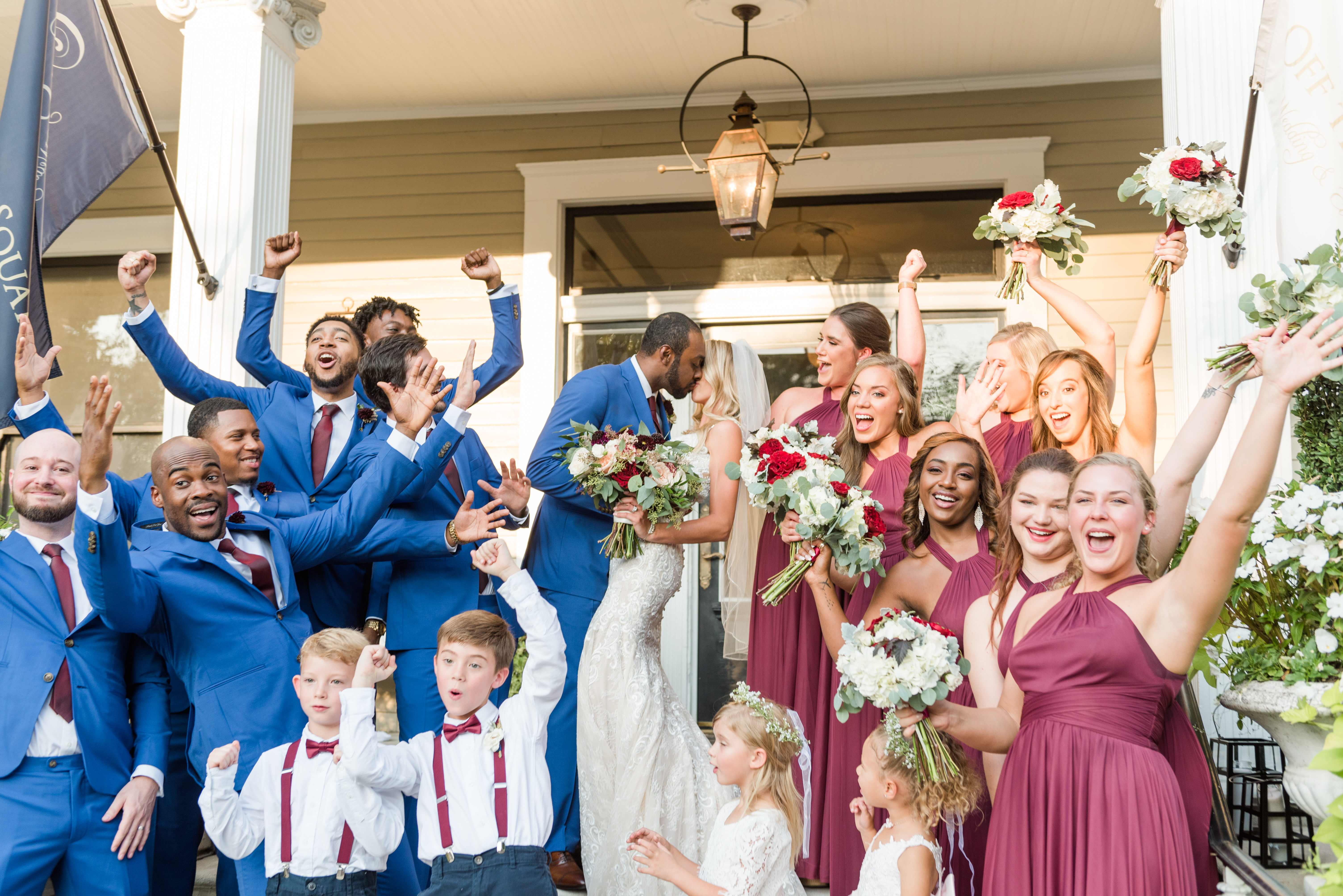 Navy and Maroon Fall Wedding at CJ's Off The Square Franklin, Tennessee