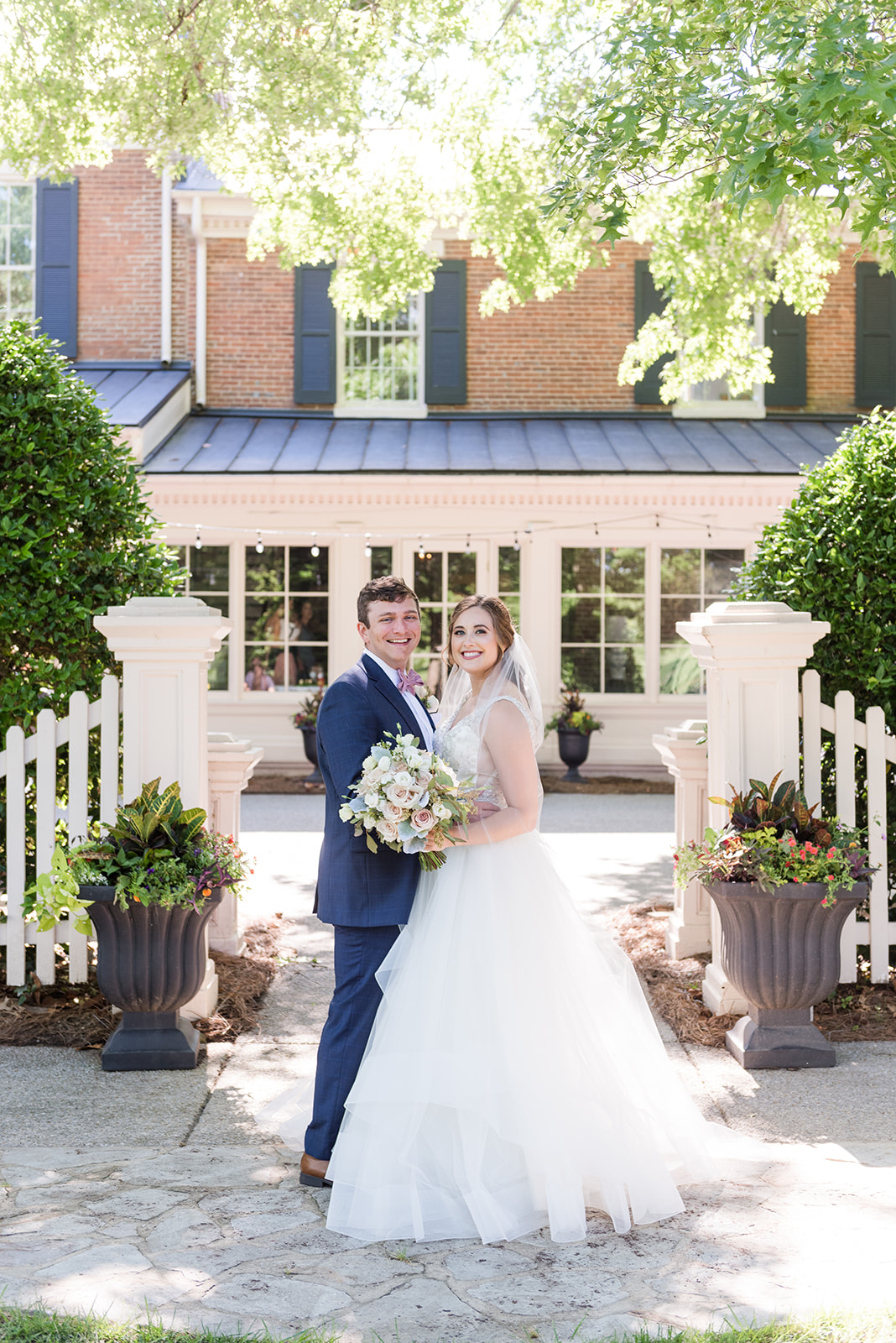 Intimate Gold, Ivory, and Blush Summer Wedding at the Brentwood Governor's Club at Pleasant Hill Mansion in Brentwood, Tenessee